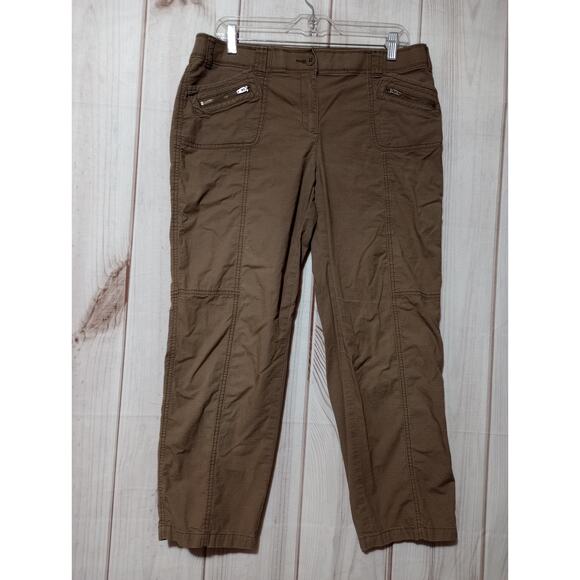 Chico's Pants Ladies 10 Brown Chino Comfort Waist - Picture 1 of 7